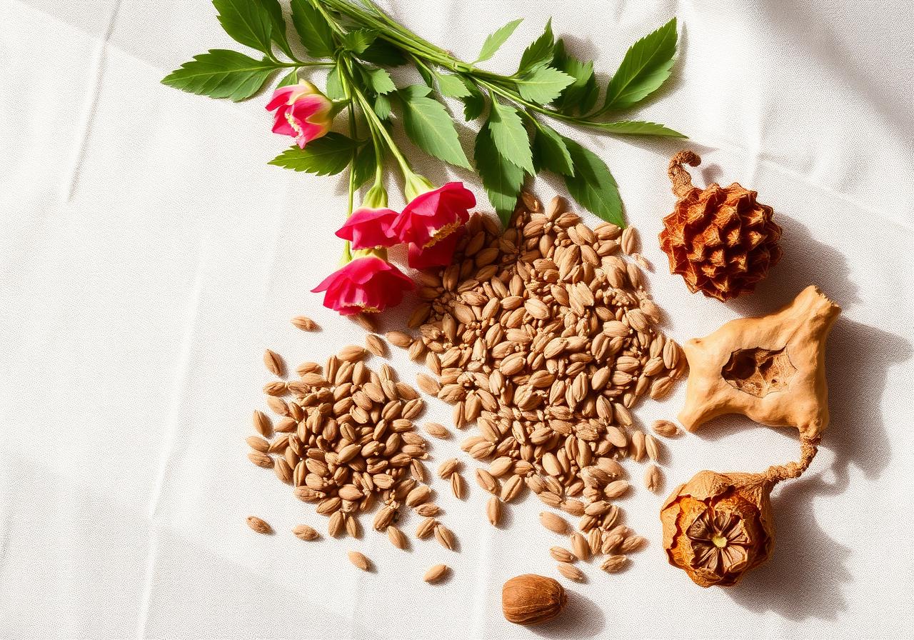 Natürliche Inhaltsstoffe Flat-Lay